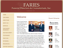 Tablet Screenshot of fariesfuneralhomes.com